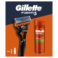 Gillette Fusion5 poklon set: (brijač + Fusion Ultra Sensitive gel za brijanje, 200 ml)
