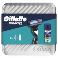 Gillette Mach3 poklon set: (brijač i gel za brijanje sa umirujuc´im efektom, 75 ml + kutija za višekratnu upotrebu)